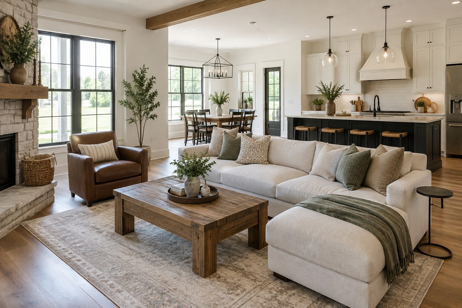 An open concept central Indiana living room